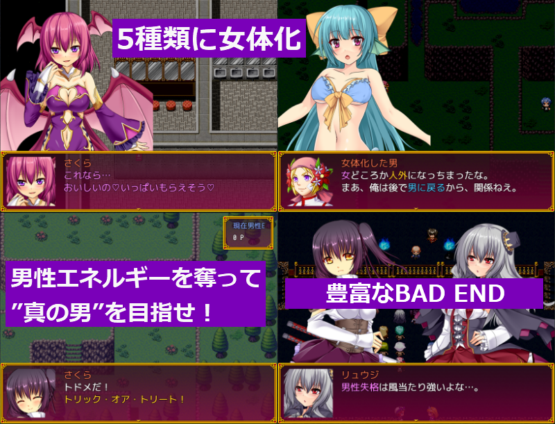 試練のハロウィン～男性エネルギーを奪え！～－女性化RPG・参考画像
